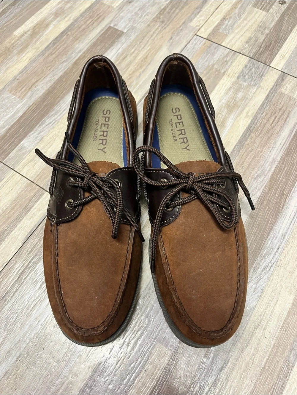 Sperry Brown Suede & Dark Brown Leather Men's Boat Shoes